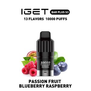 Iget Bar Plus S3 10000Puffs Pod-Passion Fruit Blueberry Raspberry