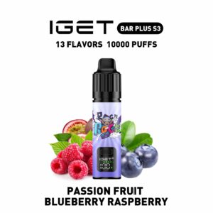 Iget Bar Plus S3 10000Puffs Kit-Passion Fruit Blueberry Raspberry